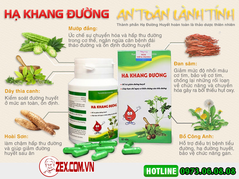thành phần của hạ khang đường