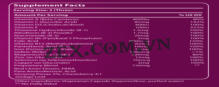 thành phần của thuốc winmax for women điều trị dấu hiệu vô sinh ở nữ