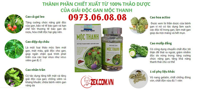 thành phần mộc thanh gan
