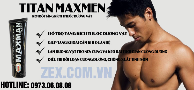 kem bôi tăng kích thước dương vật titan maxmen